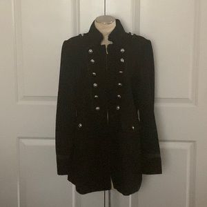 Knee length military-style coat